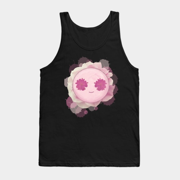 Flower Smiley - creamy pink Tank Top by moonlitdoodl